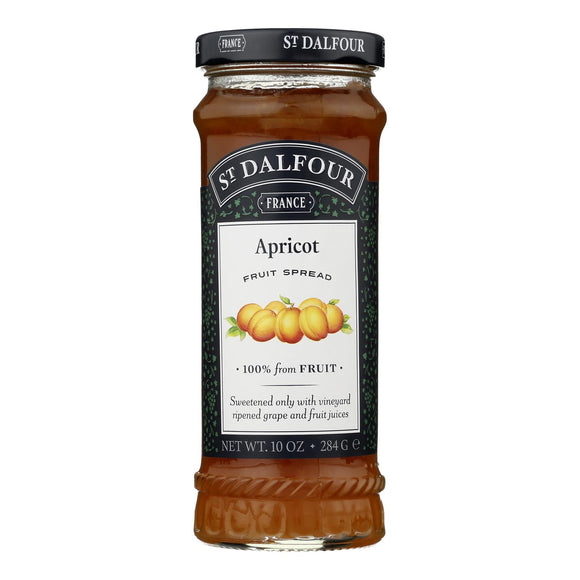 St Dalfour Fruit Spread - Deluxe - 100 Percent Fruit - Thick Apricot - 10 Oz - Case Of 6