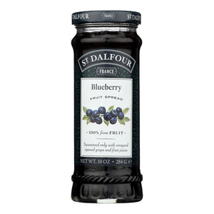 St Dalfour Fruit Spread - Deluxe - 100 Percent Fruit - Wild Blueberry - 10 Oz - Case Of 6