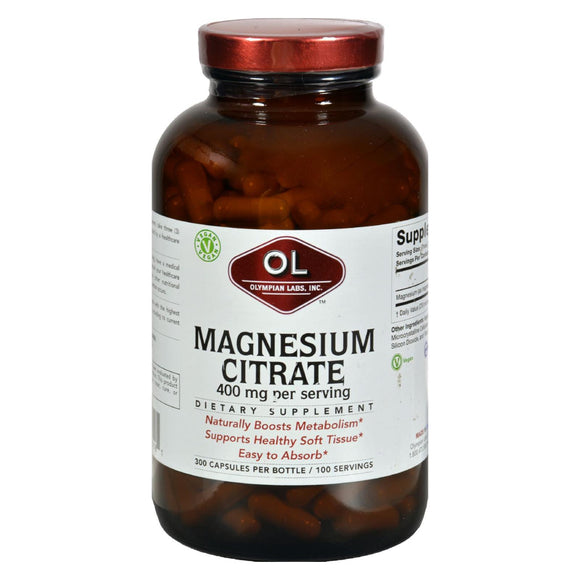 Olympian Labs Magnesium Citrate - 400 Mg - Value Size - 300 Capsules