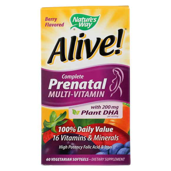 Nature's Way - Alive! Complete Prenatal Multi-vitamin - 60 Vegetarian Softgels